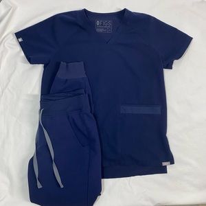 Figs Navy Blue Scrubs Set Joggers + Top Size XXS/XS P